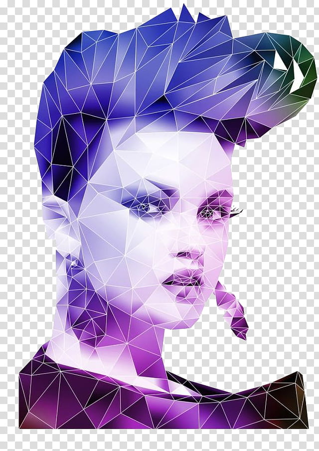 Hair, Portrait, Polygon, Artist, Low Poly, Digital Art, Advanced shop, Purple transparent background PNG clipart