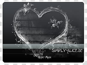 Heart Mask, heart-shaped black Heart Mask frame transparent background PNG clipart