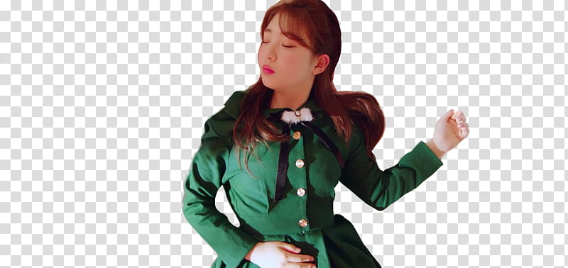 YEOJIN KISS LATER LOONA, woman in green long-sleeved dress transparent background PNG clipart