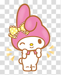 My Melody S , pink and white bunny character transparent background PNG clipart