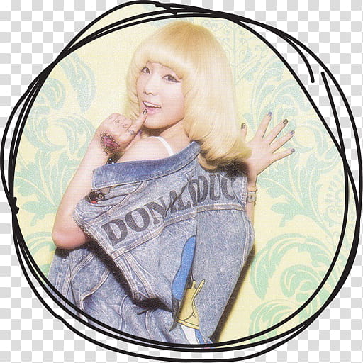 Taeyeon IGAB Circle Lines Folder Icon , Taeyeon , blonde haired woman wearing blue denim vest transparent background PNG clipart