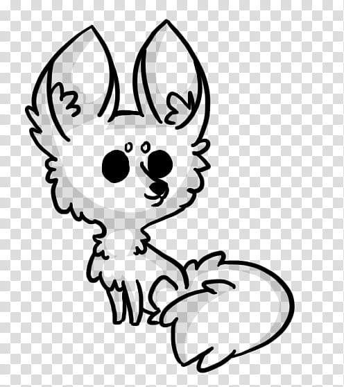 Little Fox Lineart transparent background PNG clipart