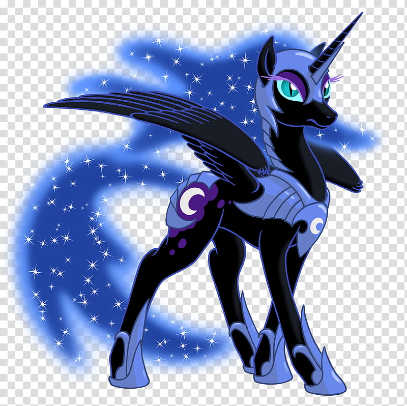 Nightmare Moon, black and purple pony illustration transparent background PNG clipart