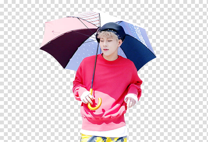 JOOHEON MONSTA X , man standing using umbrella transparent background PNG clipart