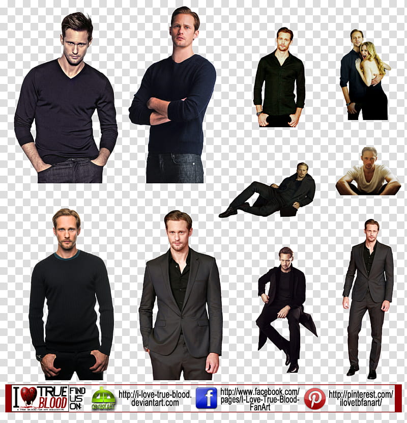 ILTB S  Eric Alexander Skarsgard Renders, True Blood cast collage illustration transparent background PNG clipart