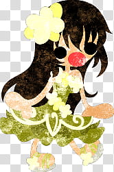 The icons of cute girls in cute dress, himawari-girl- transparent background PNG clipart