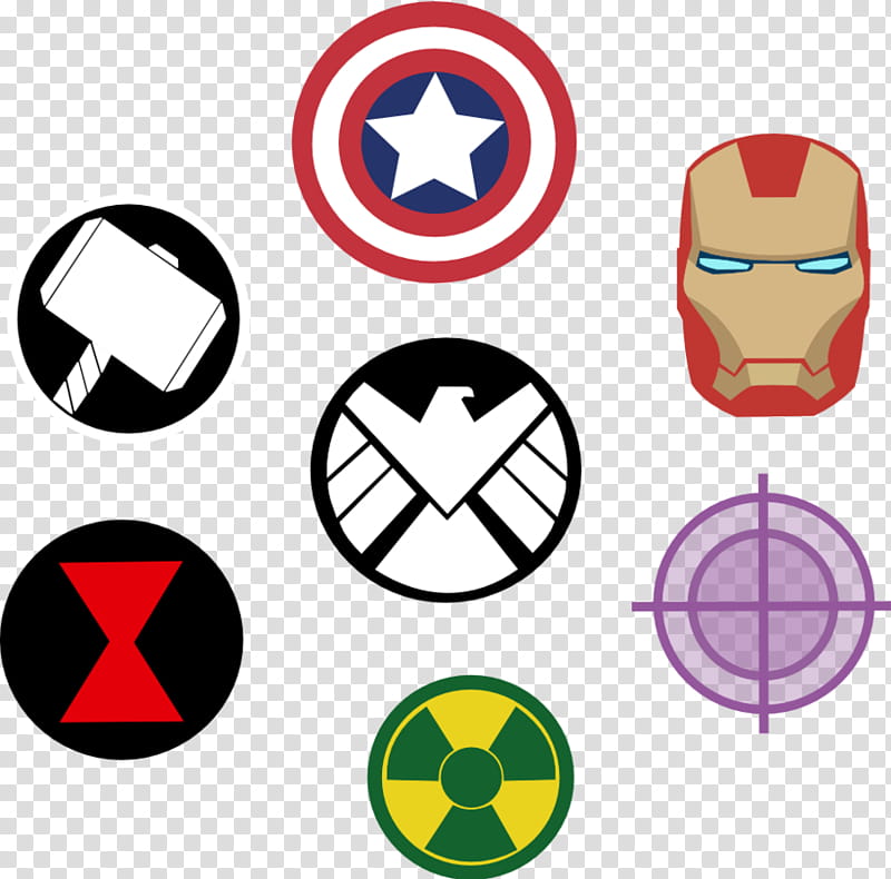 Marvel Avengers Symbols, assorted logo transparent background PNG clipart