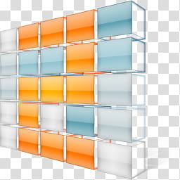 Rainmeter Tabbed Dock, blue and orange boxes illustration transparent background PNG clipart