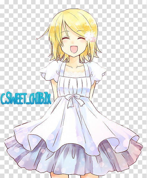 Christmas gift special, blonde-haired female anime character transparent background PNG clipart