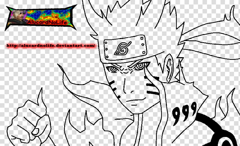 Naruto Uzumaki Rikudo Sennin Lineart transparent background PNG clipart