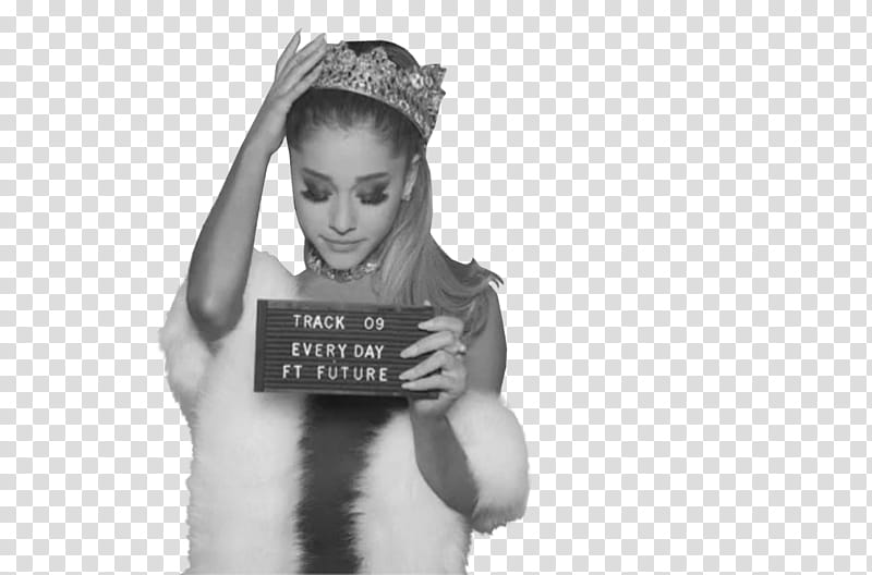 Ariana Grande Dangerous Woman, woman holding Every day Ft future signage transparent background PNG clipart