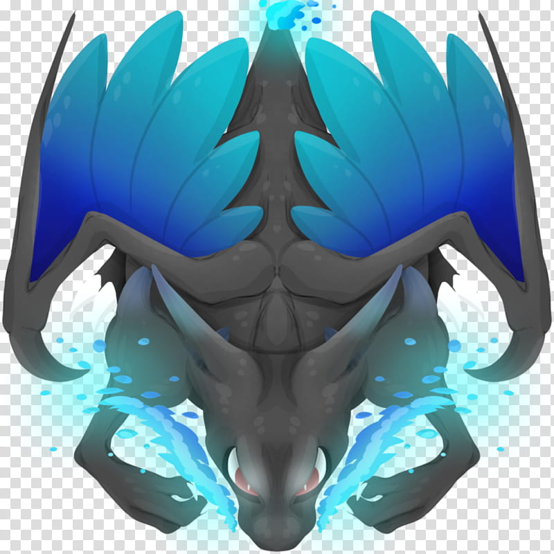 CHARIZARD X MOPE.IO STYLE!, black and blue dragon illustration transparent background PNG clipart