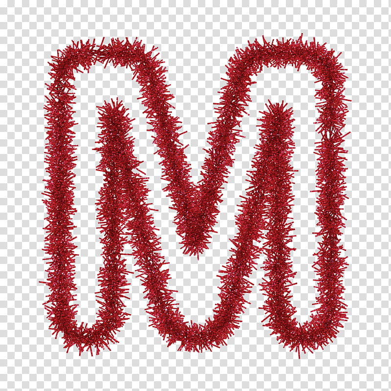 TINSEL CAPITAL LETTERS s, red letter M graphic transparent background PNG clipart