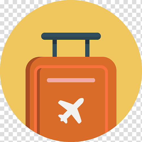 Travel Icon, Air Travel, Baggage, Suitcase, Icon Design, Boarding Pass, Backpacking, Orange transparent background PNG clipart