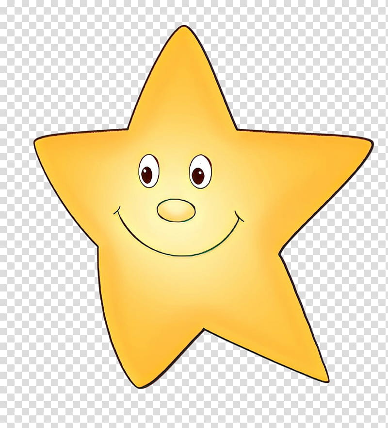 yellow star smile smiley icon, Cartoon transparent background PNG clipart