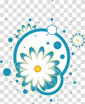 Floral Decorative, Flower, Floral Design, Blue, Color, Aqua, Circle, Camomile transparent background PNG clipart thumbnail