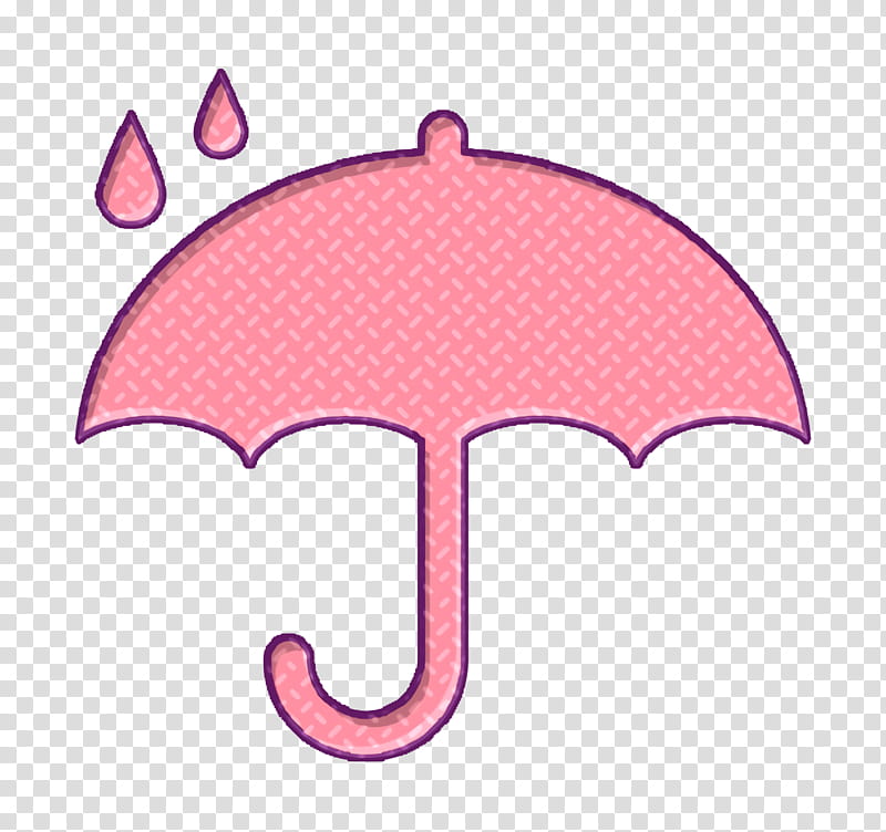 Logistics Delivery icon signs icon Protection symbol of opened umbrella silhouette under raindrops icon, Umbrella Icon, Pink transparent background PNG clipart