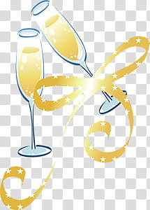 Merry, two flute wine glasses art transparent background PNG clipart