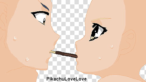 Pocky Love Base, two humans eating one stick-shaped food illustration transparent background PNG clipart
