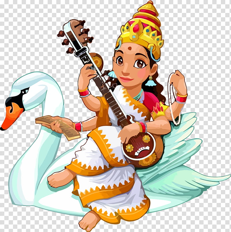 Vasant Panchami Basant Panchami Saraswati Puja, Cartoon, Bird, Indian Musical Instruments transparent background PNG clipart