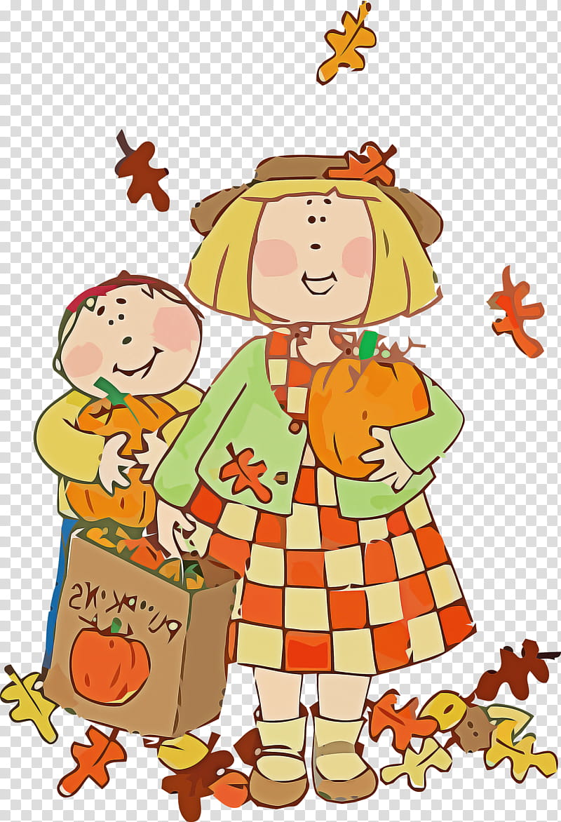 kid thanksgving pumpin, Autumn, Cartoon, Playing With Kids, Child, Happy, Sharing transparent background PNG clipart