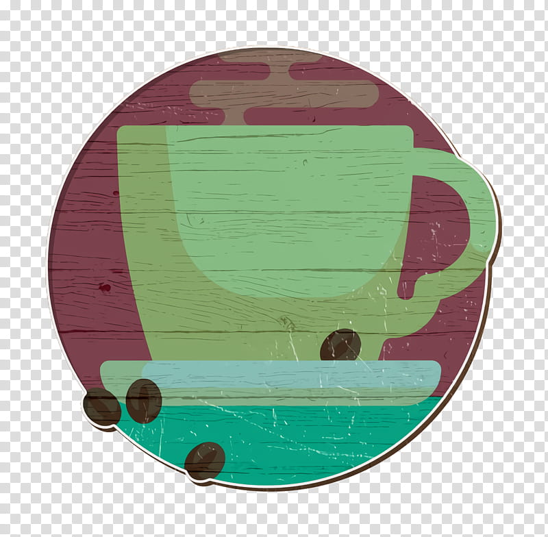 Restaurant icon Coffee cup icon Mug icon, Green, Turquoise, Teal, Circle, Table, Plate, Games transparent background PNG clipart