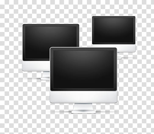 Sonetto Icons and Extras, Workgroup, three gray-and-black flat screen television transparent background PNG clipart