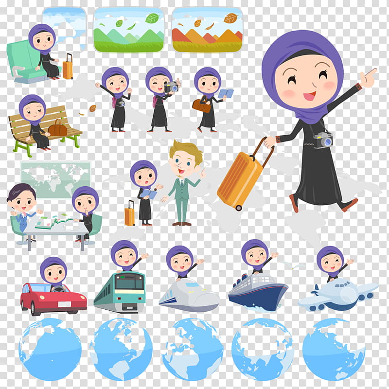 cartoon sharing, Arab Cartoon People transparent background PNG clipart