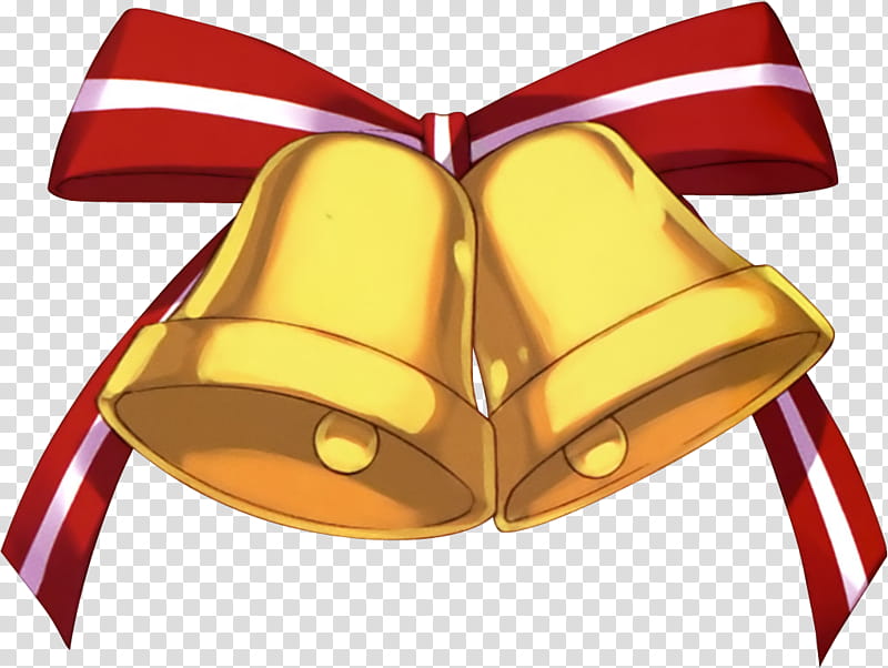 Especial Navidad, two gold bell Christmas decor transparent background PNG clipart