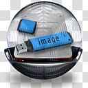 Sphere   , blue and black dongle in glass ball transparent background PNG clipart