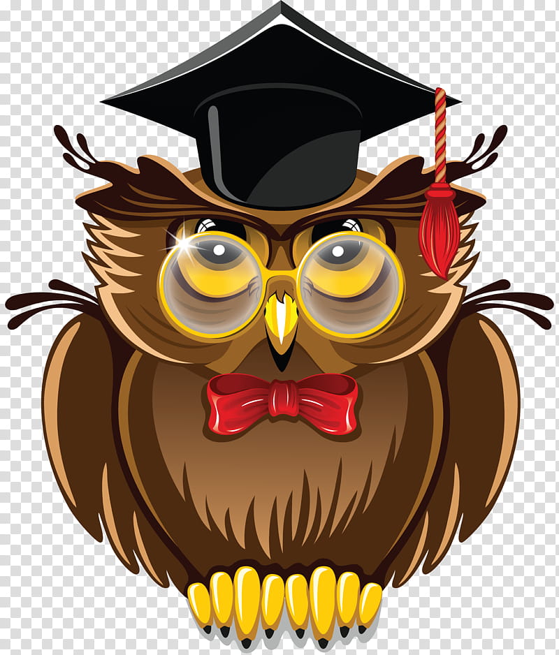 Glasses Drawing, Owl, Cartoon, Bird Of Prey, Headgear, MortarBoard, Graduation transparent background PNG clipart