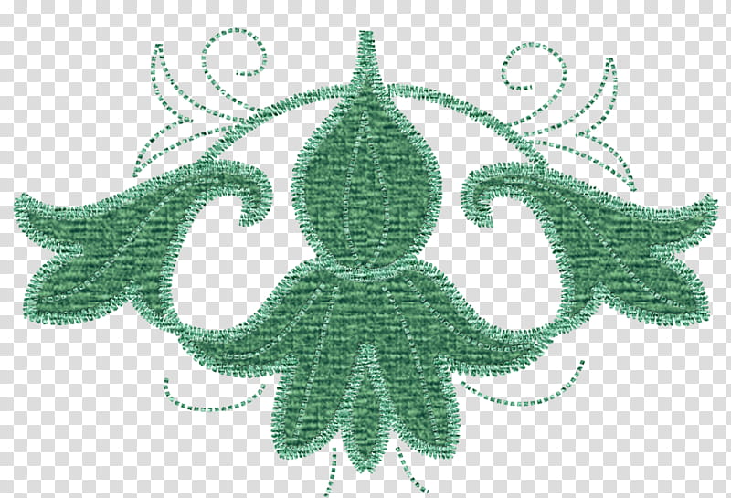embroidery, green flower transparent background PNG clipart