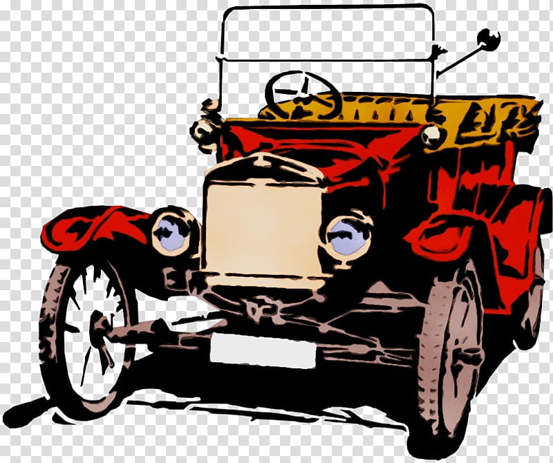 land vehicle vehicle vintage car car antique car, Watercolor, Paint, Wet Ink, Classic Car, Hot Rod transparent background PNG clipart
