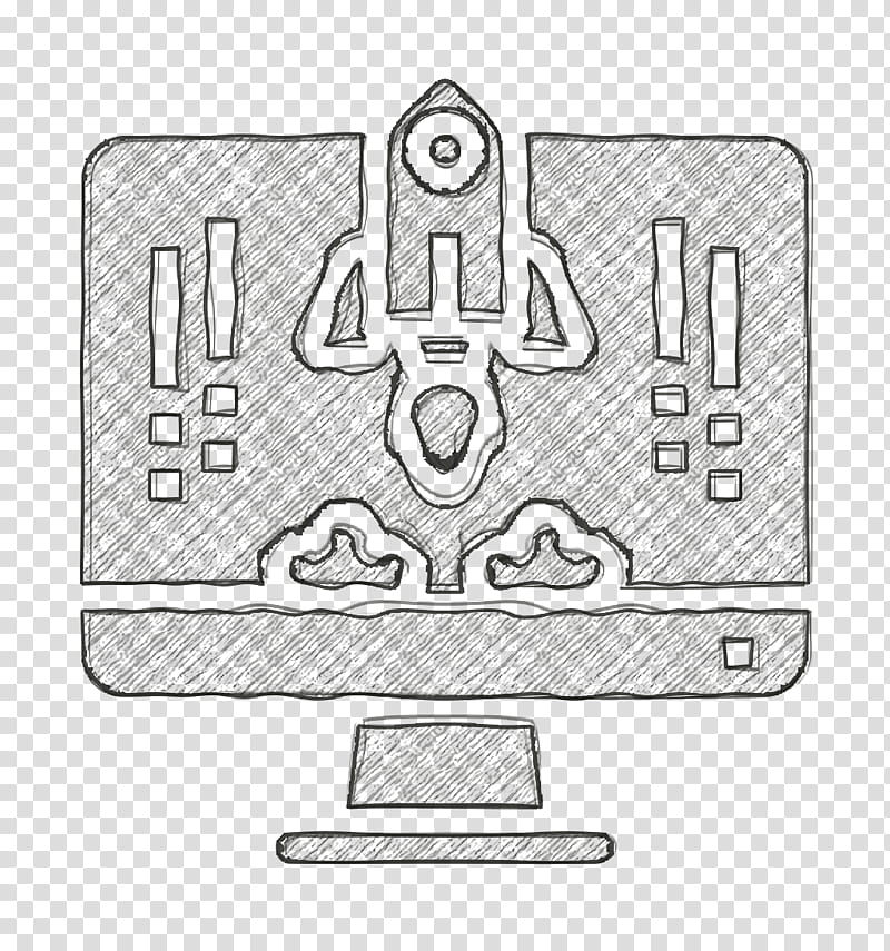 Type of Website icon Rocket icon, Line Art, Metal transparent background PNG clipart