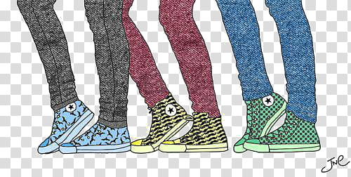 Zapatos, three people wearing sneakers standing transparent background PNG clipart