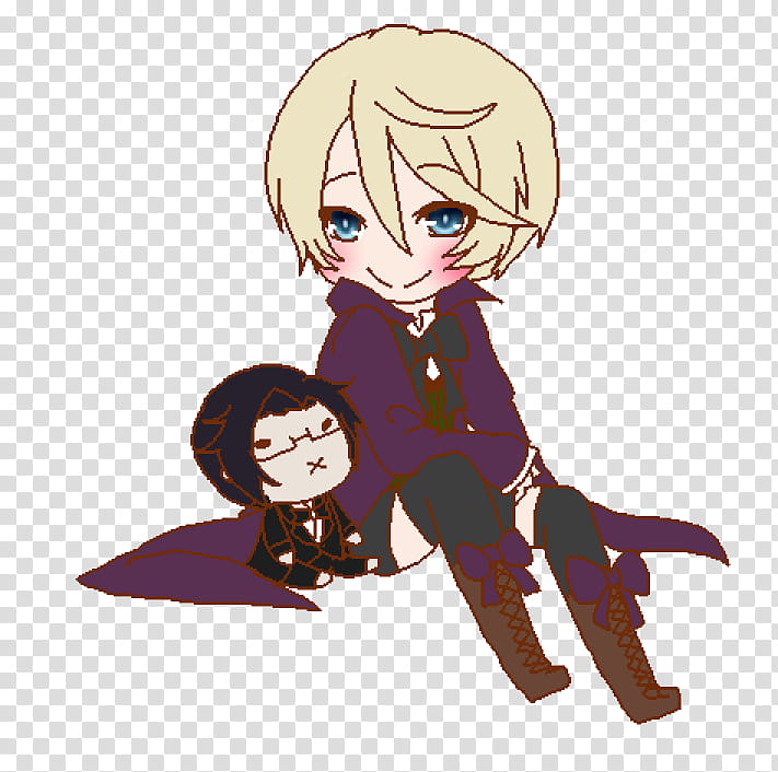 Alois and chibi Claude transparent background PNG clipart