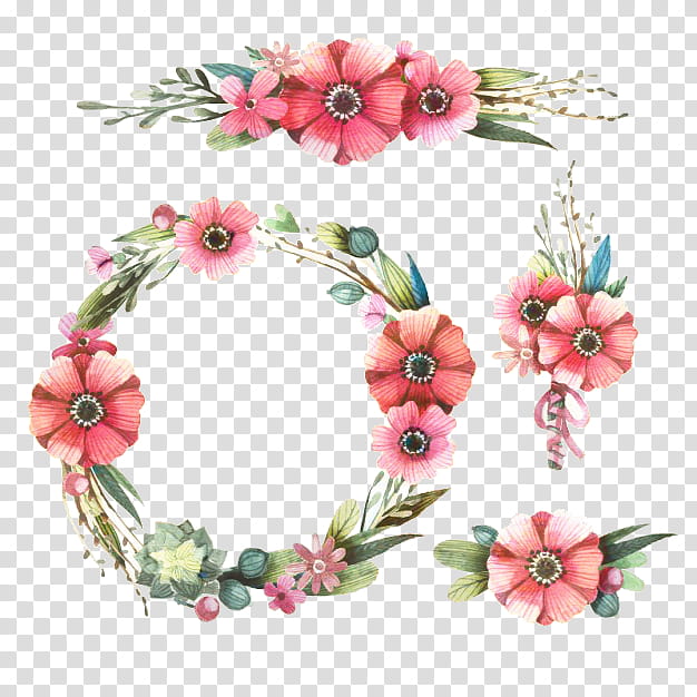 Pink Flower, Floral Design, Wreath, Artificial Flower, Cut Flowers, Pink M, Clothing Accessories, Hair transparent background PNG clipart