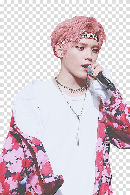 Taeyong NCT, person holding microphone transparent background PNG clipart