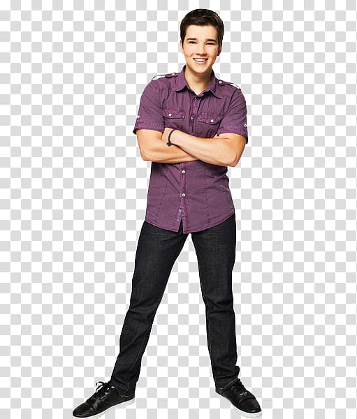 iCarly, smiling man in purple button-up collared shirt transparent background PNG clipart