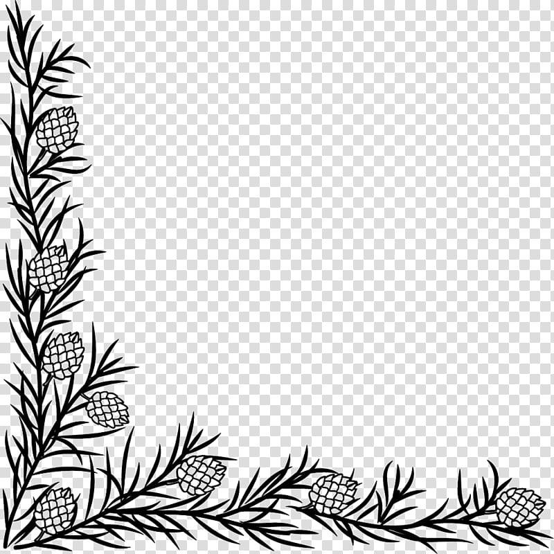 Christmas corners, black pinecone transparent background PNG clipart