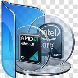 Rhor v Part , two black and white Intel Core and AMD Athlon-II processor arts transparent background PNG clipart