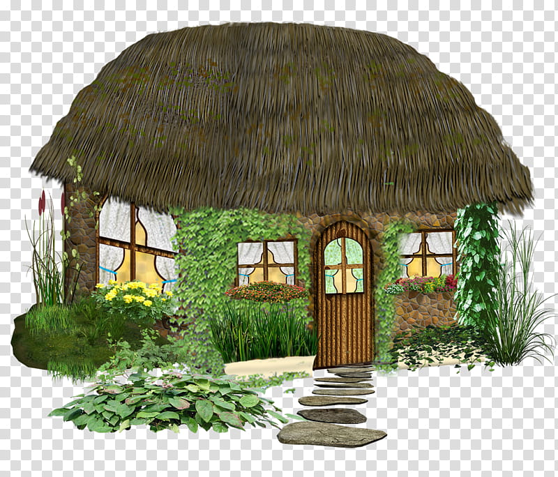 FAIRY fantasy home, green and multicolored house art transparent background PNG clipart