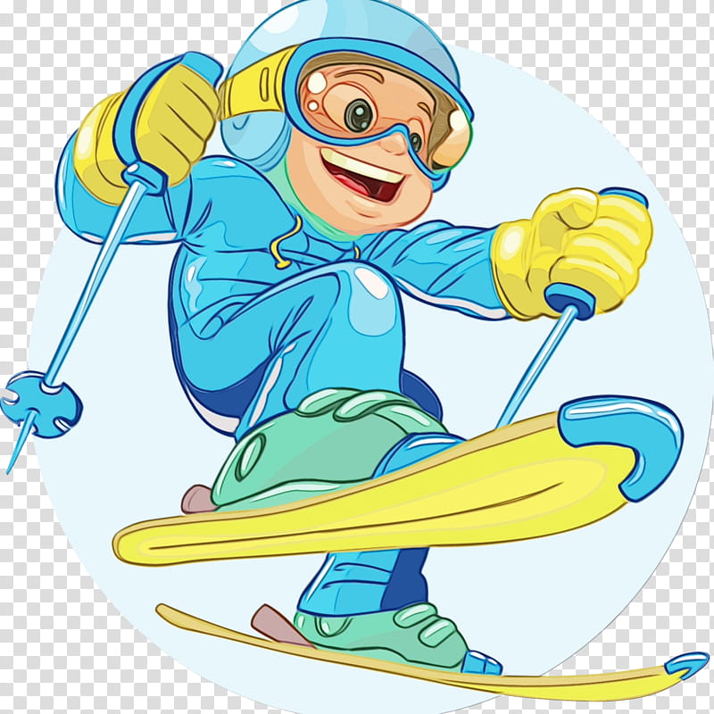 skier ski winter sport recreation skiing, Watercolor, Paint, Wet Ink, Ski Equipment, Ski Pole transparent background PNG clipart