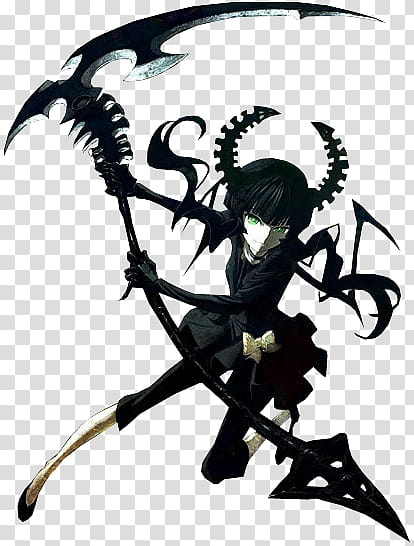 Lisara Restall Transform, drawing of an anime character with a black scythe  transparent background PNG clipart | HiClipart