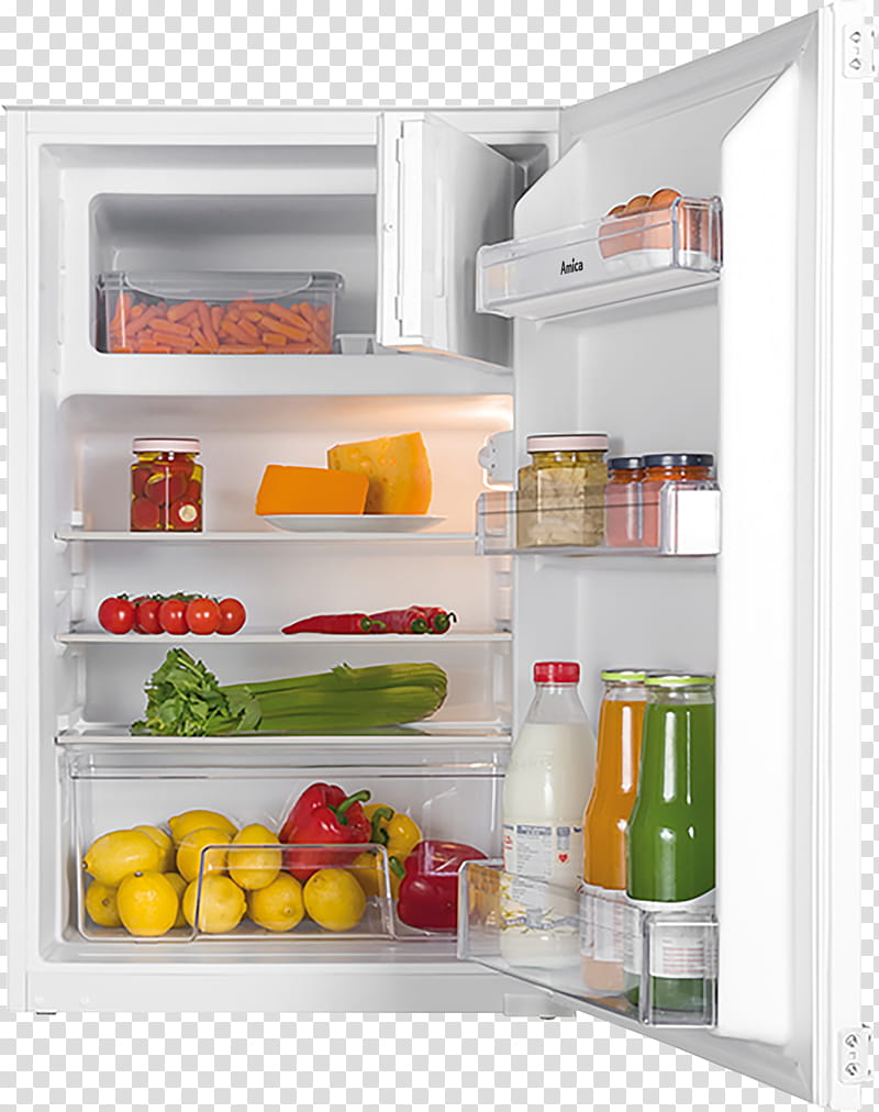 Kitchen, Refrigerator, Amica, Freezer, Refrigeration, White, Liter, Idealo transparent background PNG clipart