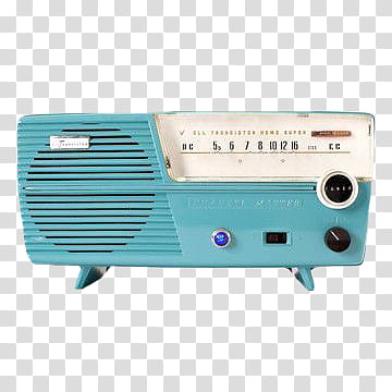 Vintage ll, blue and white radio transparent background PNG clipart