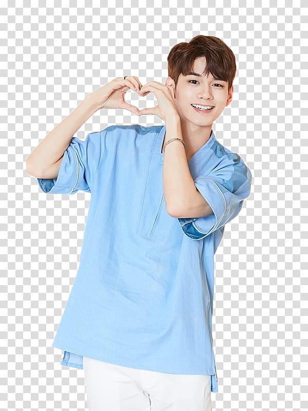 WANNA ONE S , man forming a heart hand gesture transparent background PNG clipart