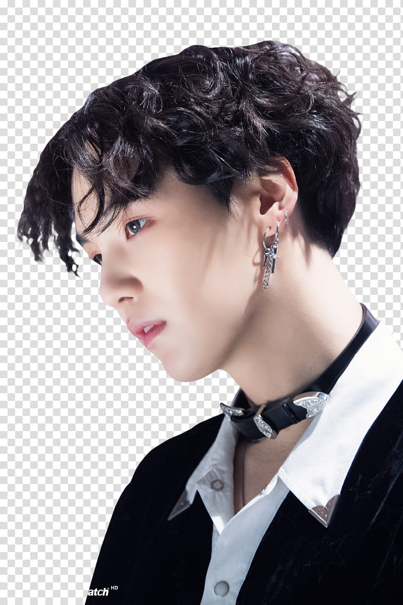 Yoongi BTS, man in white and black shirt transparent background PNG clipart
