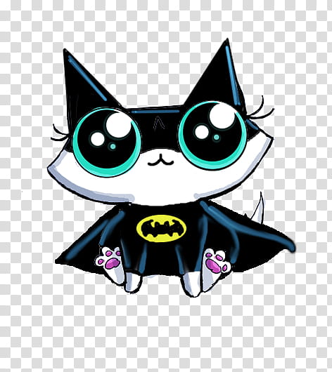 Free Batman funny cat adoptable transparent background PNG clipart
