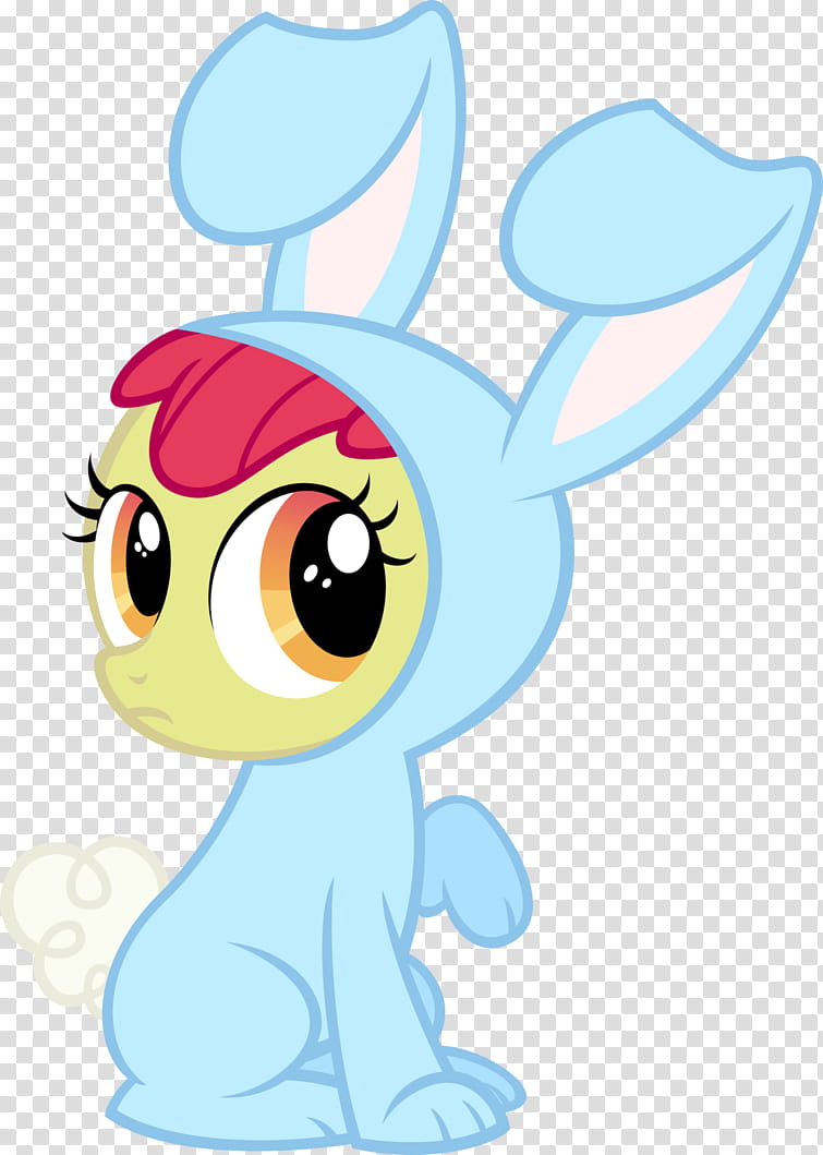 Applebunny, My Little Pony Fluttershy wearing blue rabbit costume transparent background PNG clipart